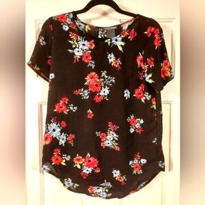 Chelsea & Theodore Women's high/low Floral Print Blouse Top Size S